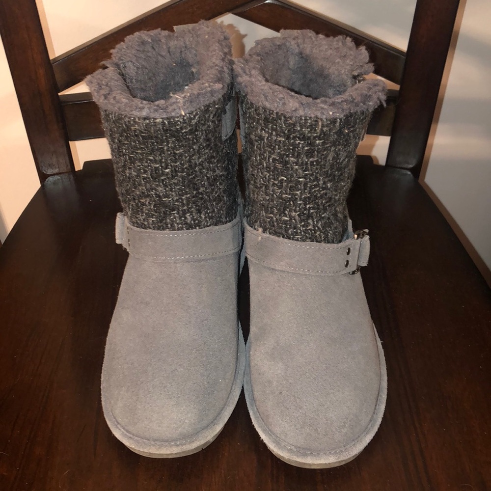 BearPaw Gray Suede Boots